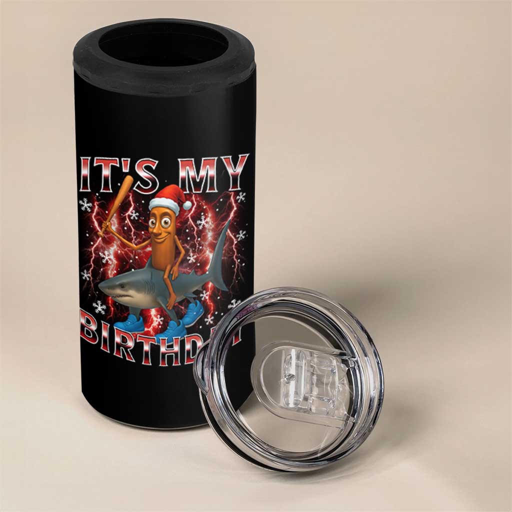 Italian Brainrot Christmas Meme 4 in 1 Can Cooler Tumbler It Is My Birthday - Wonder Print Shop