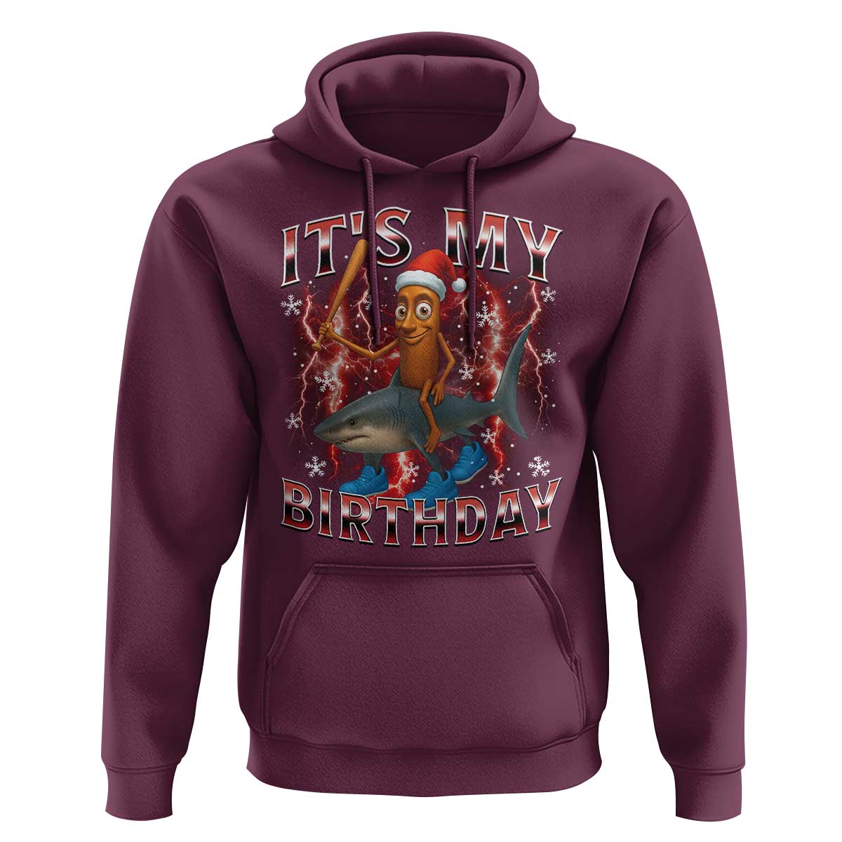 Italian Brainrot Christmas Meme Hoodie It Is My Birthday - Wonder Print Shop