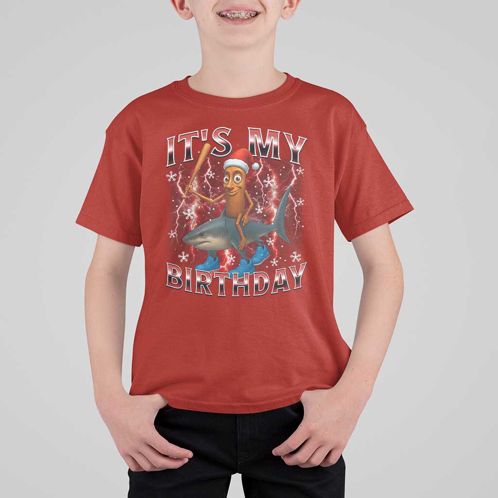 Italian Brainrot Christmas Meme T Shirt For Kid It Is My Birthday - Wonder Print Shop
