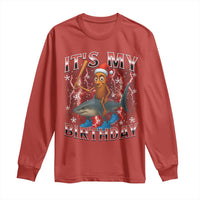 Italian Brainrot Christmas Meme Long Sleeve Shirt It Is My Birthday - Wonder Print Shop