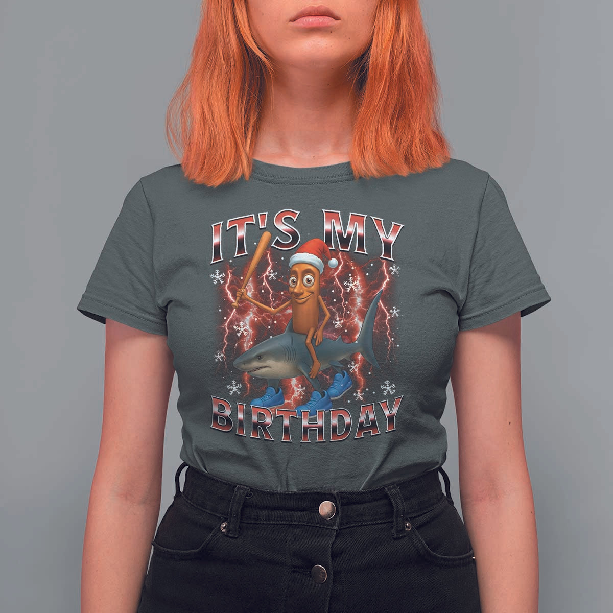 Italian Brainrot Christmas Meme T Shirt For Women It Is My Birthday - Wonder Print Shop