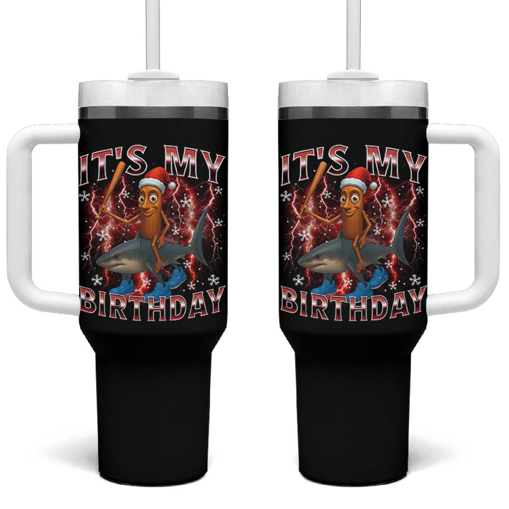 Italian Brainrot Christmas Meme Tumbler With Handle It Is My Birthday - Wonder Print Shop