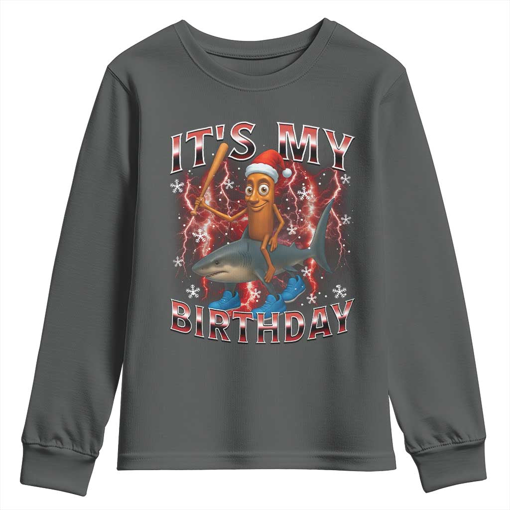 Italian Brainrot Christmas Meme Youth Sweatshirt It Is My Birthday - Wonder Print Shop