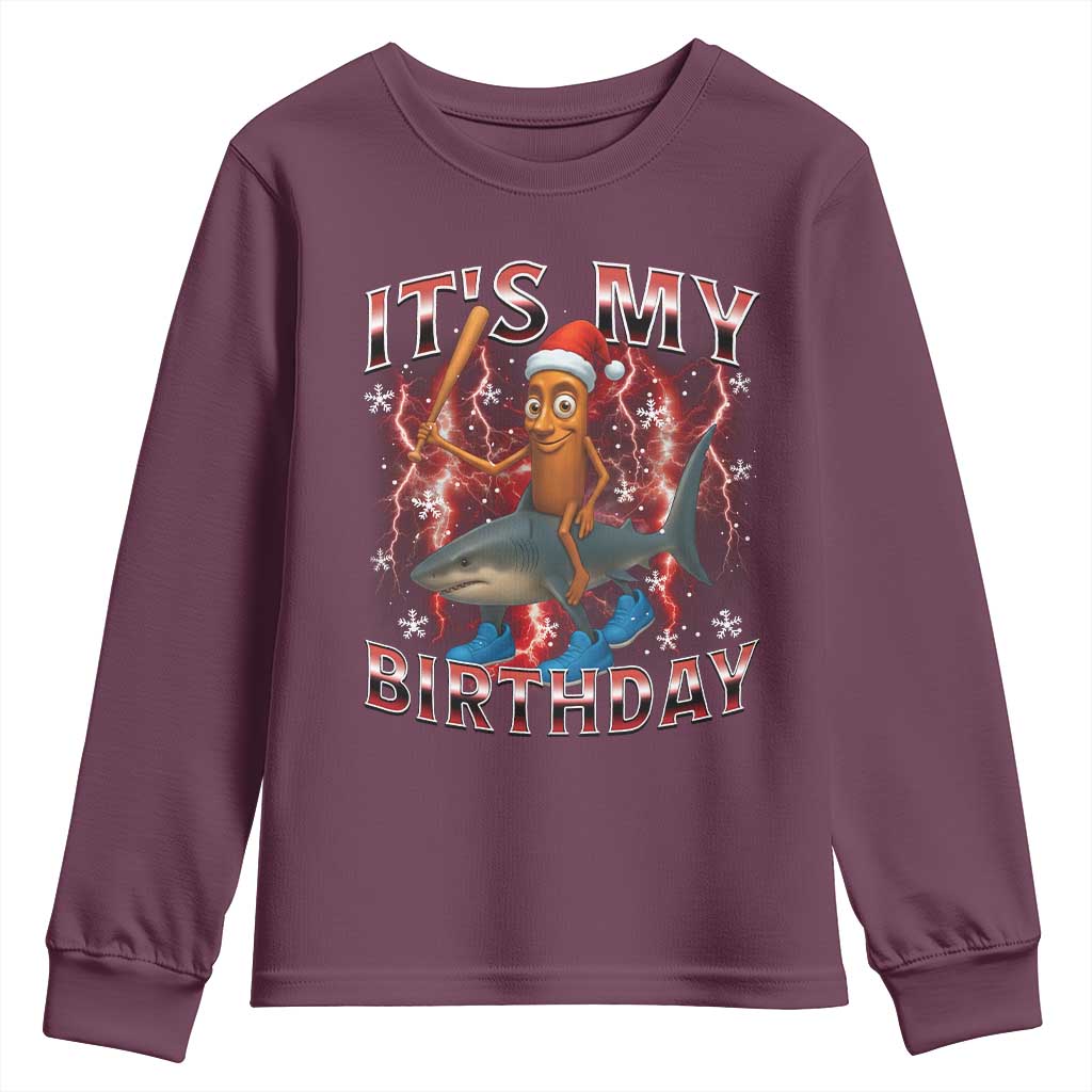 Italian Brainrot Christmas Meme Youth Sweatshirt It Is My Birthday - Wonder Print Shop