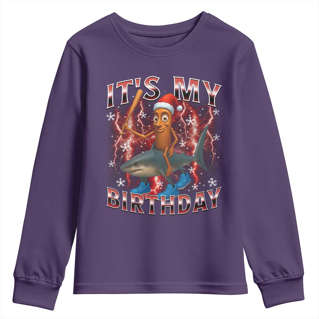 Italian Brainrot Christmas Meme Youth Sweatshirt It Is My Birthday - Wonder Print Shop