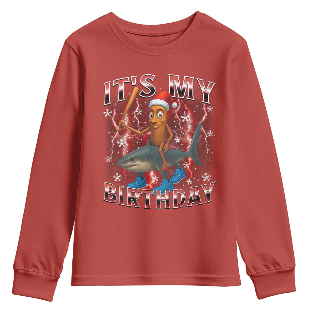 Italian Brainrot Christmas Meme Youth Sweatshirt It Is My Birthday - Wonder Print Shop