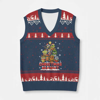 Italian Brainrot Xmas Tree Meme V-Neck Knit Sweater Vest - Wonder Print Shop
