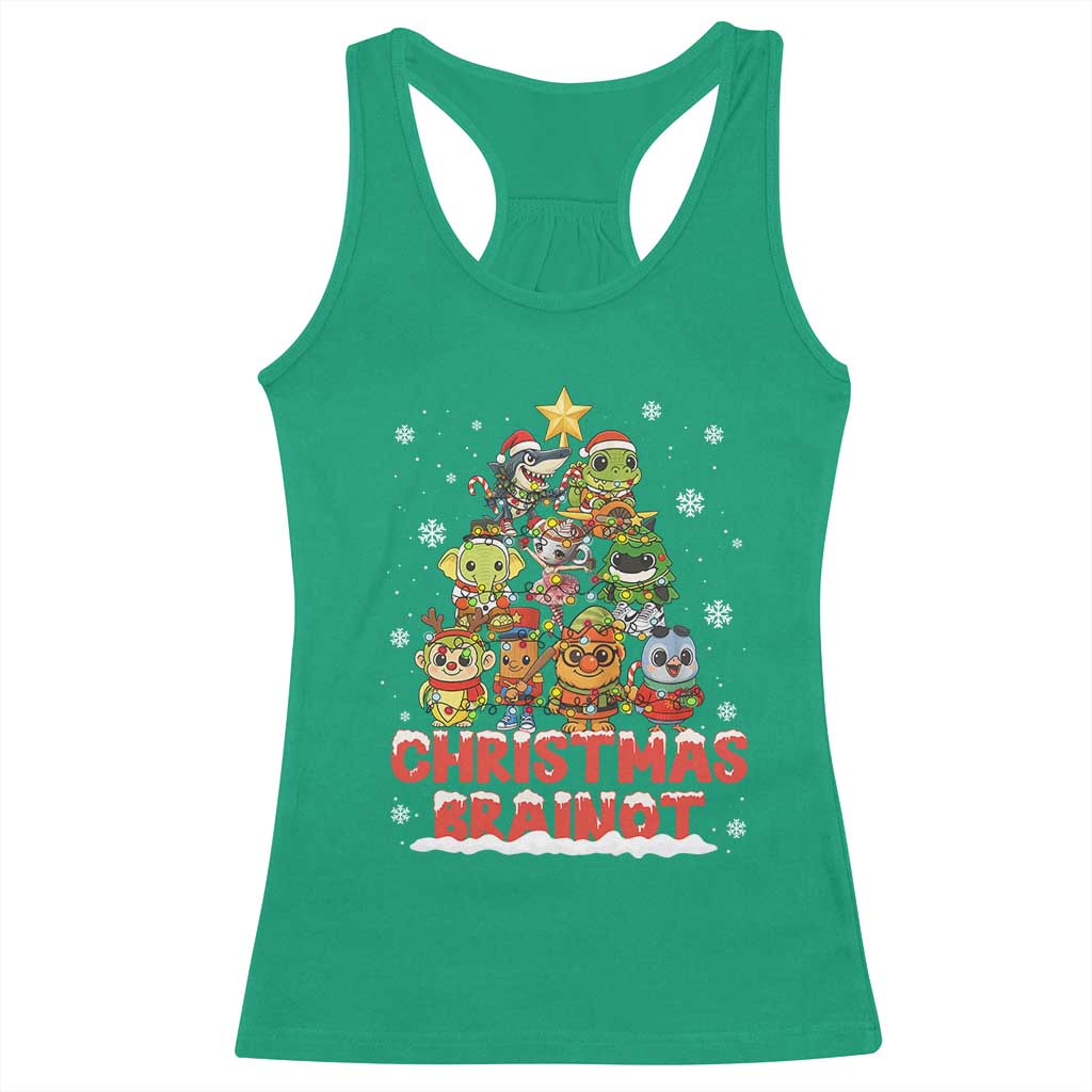 Italian Brainrot Christmas Tree Meme Racerback Tank Top - Wonder Print Shop