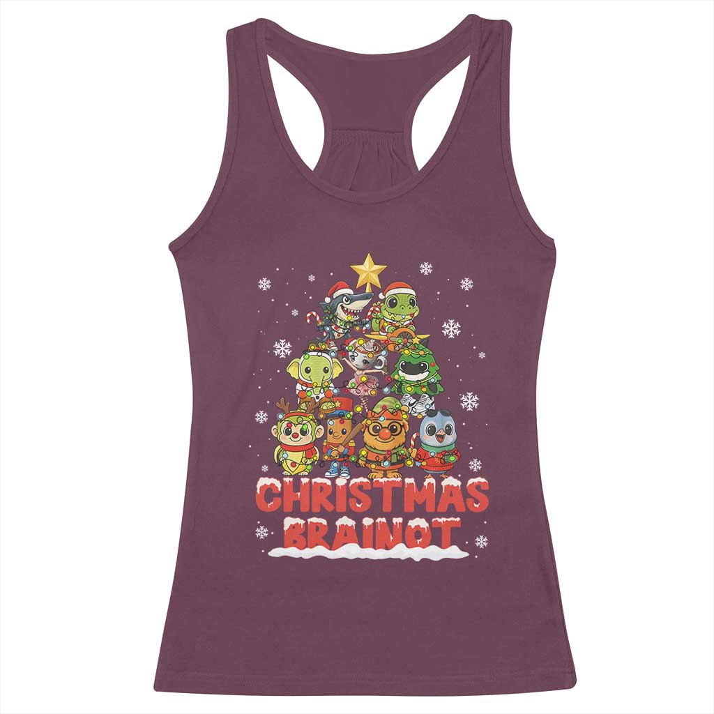 Italian Brainrot Christmas Tree Meme Racerback Tank Top - Wonder Print Shop