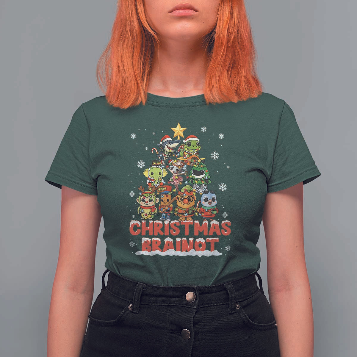 Italian Brainrot Christmas Tree Meme T Shirt For Women - Wonder Print Shop