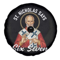 Funny Six Seven Meme Spare Tire Cover Saint Nicholas Says 67 Gen Alpha Slang - Wonder Print Shop
