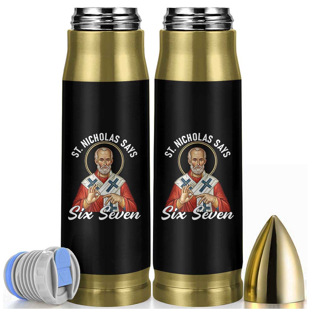 Funny Six Seven Meme Bullet Tumbler Saint Nicholas Says 67 Gen Alpha Slang - Wonder Print Shop