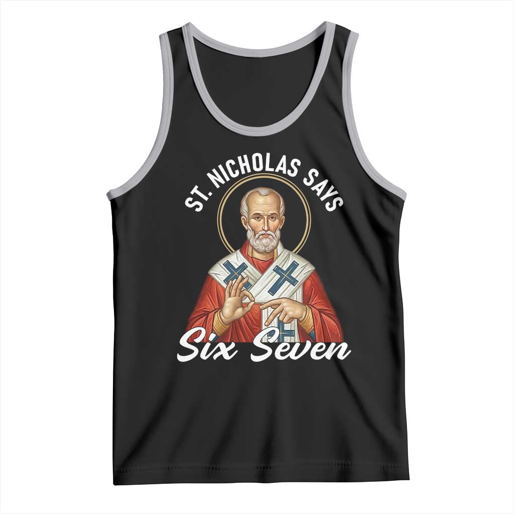 Funny Six Seven Meme Tank Top Saint Nicholas Says 67 Gen Alpha Slang - Wonder Print Shop