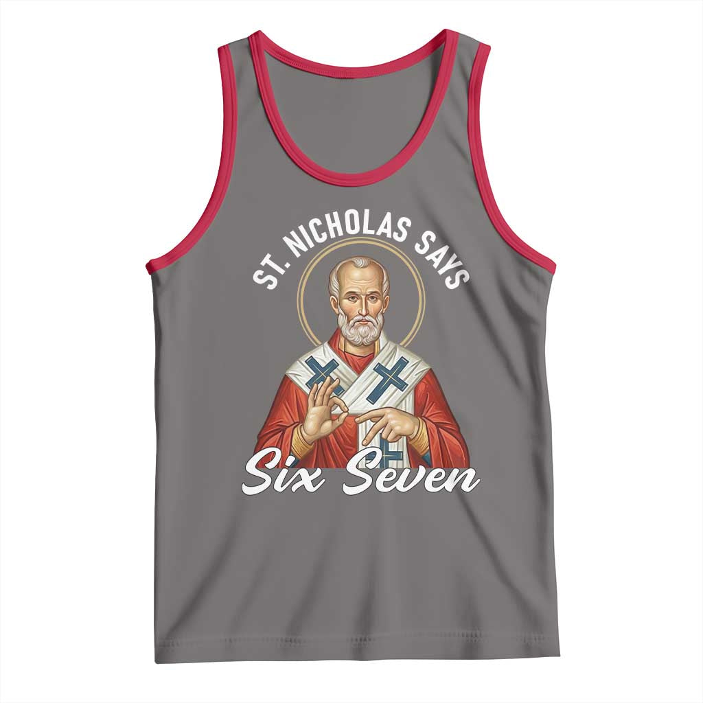 Funny Six Seven Meme Tank Top Saint Nicholas Says 67 Gen Alpha Slang - Wonder Print Shop