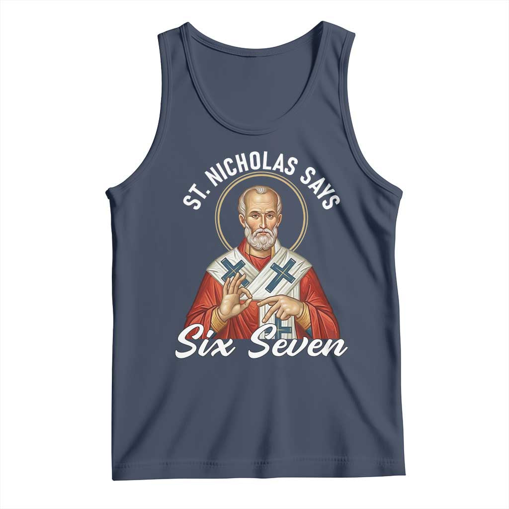 Funny Six Seven Meme Tank Top Saint Nicholas Says 67 Gen Alpha Slang - Wonder Print Shop