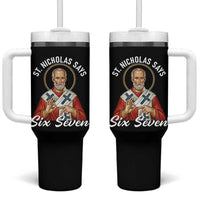 Funny Six Seven Meme Tumbler With Handle Saint Nicholas Says 67 Gen Alpha Slang - Wonder Print Shop