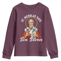 Funny Six Seven Meme Youth Sweatshirt Saint Nicholas Says 67 Gen Alpha Slang - Wonder Print Shop