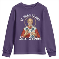 Funny Six Seven Meme Youth Sweatshirt Saint Nicholas Says 67 Gen Alpha Slang - Wonder Print Shop