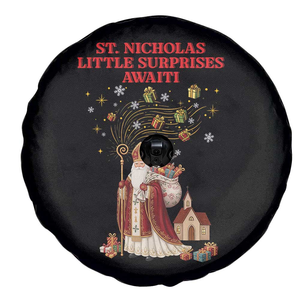 Saint Nicholas Santa Claus Christmas Spare Tire Cover Little Surprises Awaiti - Wonder Print Shop