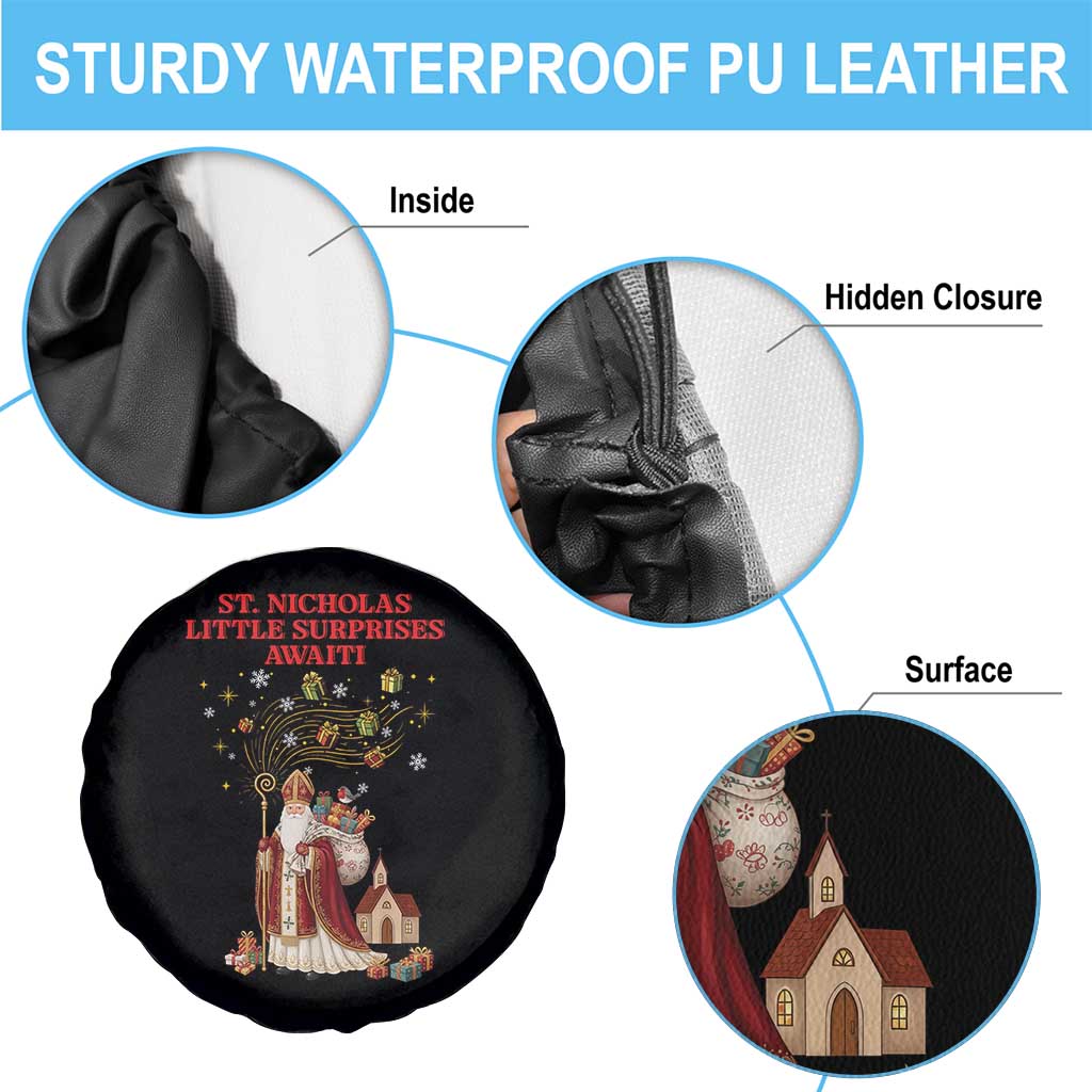Saint Nicholas Santa Claus Christmas Spare Tire Cover Little Surprises Awaiti - Wonder Print Shop