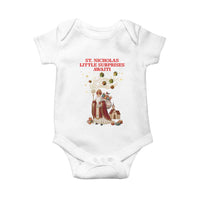 Saint Nicholas Santa Claus Christmas Baby Onesie Little Surprises Awaiti - Wonder Print Shop