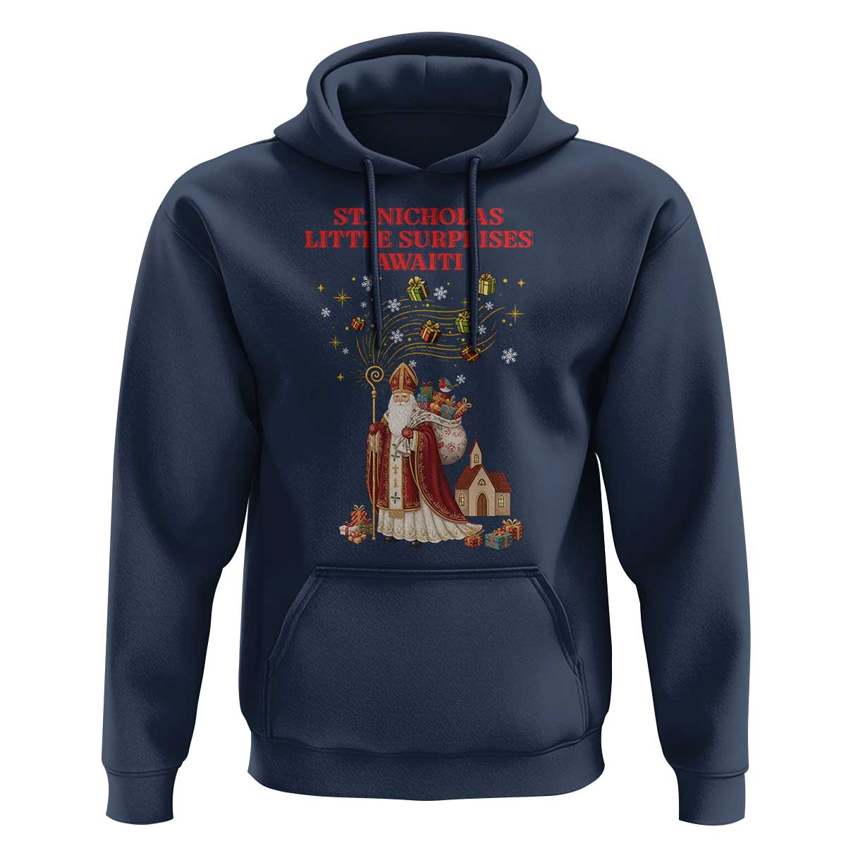 Saint Nicholas Santa Claus Christmas Hoodie Little Surprises Awaiti - Wonder Print Shop