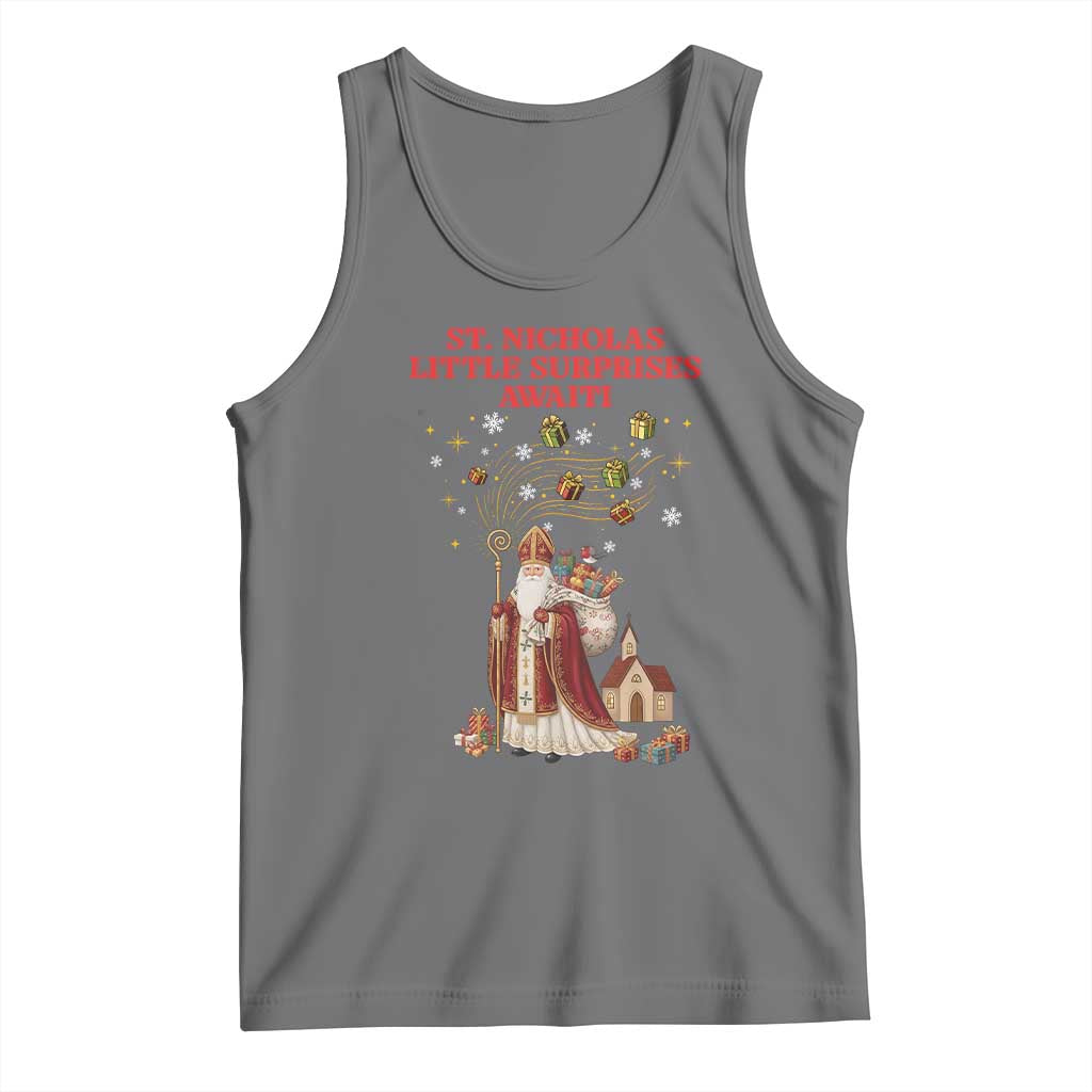 Saint Nicholas Santa Claus Christmas Tank Top Little Surprises Awaiti - Wonder Print Shop