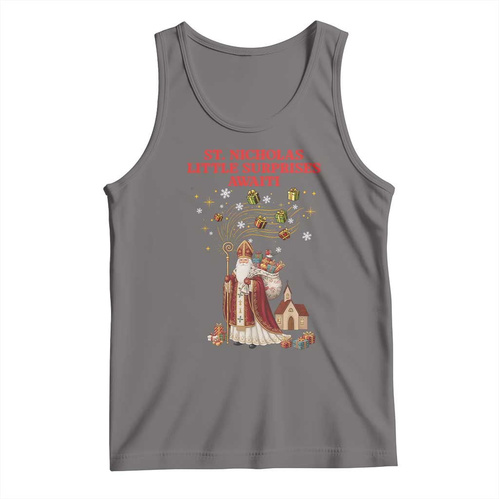 Saint Nicholas Santa Claus Christmas Tank Top Little Surprises Awaiti - Wonder Print Shop