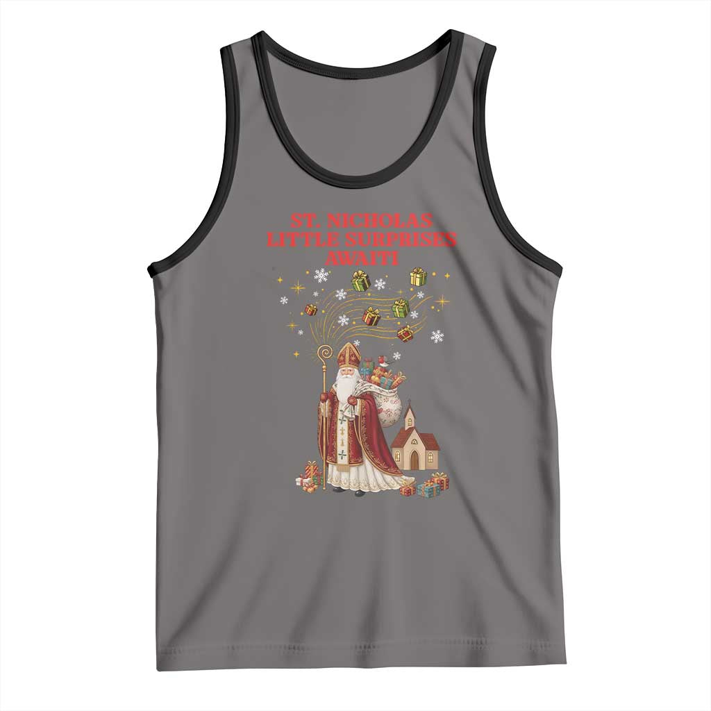Saint Nicholas Santa Claus Christmas Tank Top Little Surprises Awaiti - Wonder Print Shop