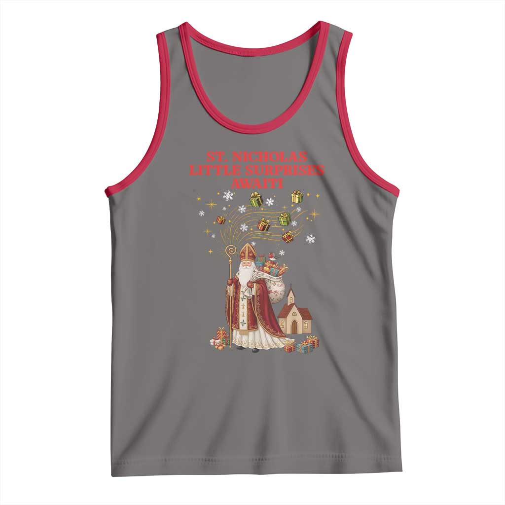 Saint Nicholas Santa Claus Christmas Tank Top Little Surprises Awaiti - Wonder Print Shop