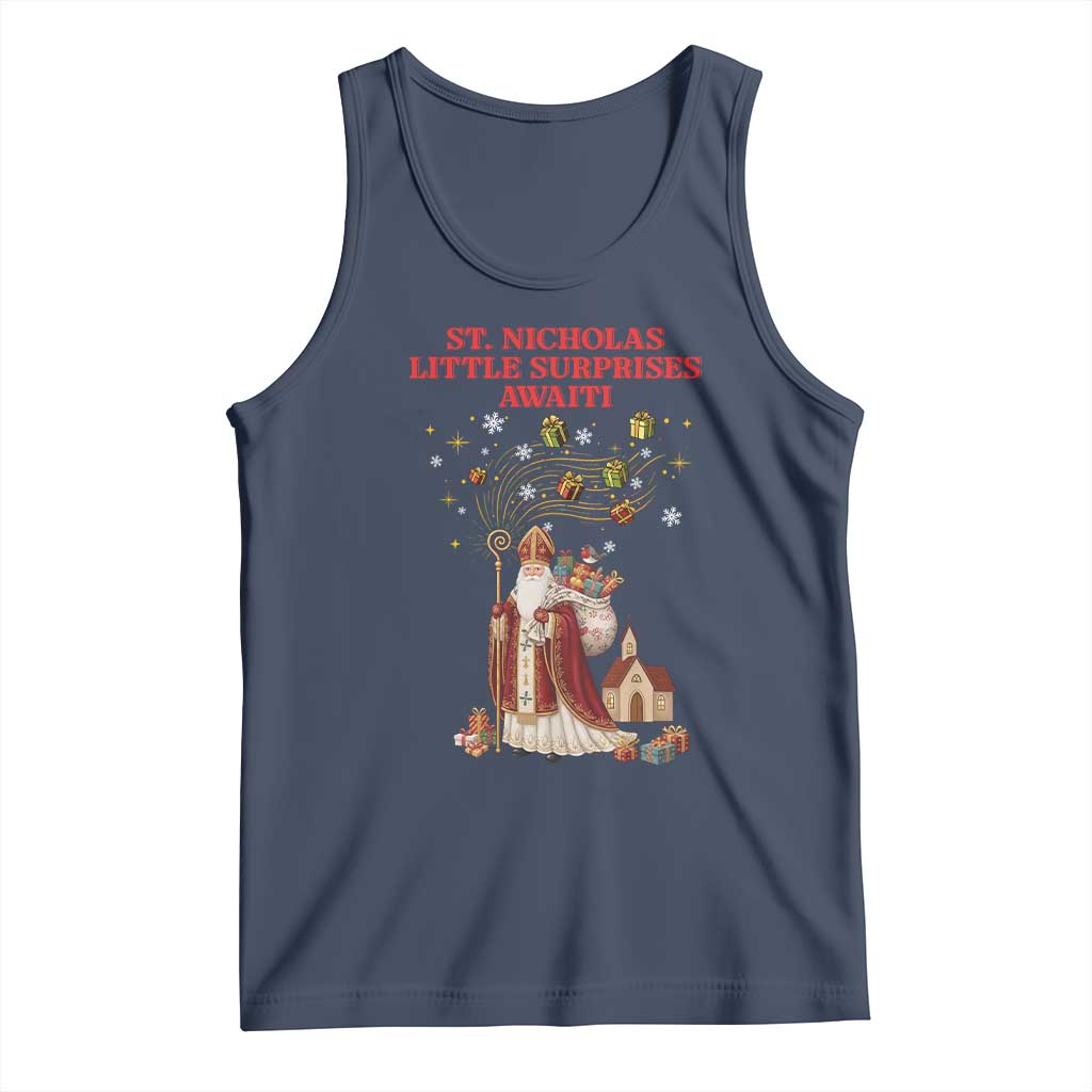 Saint Nicholas Santa Claus Christmas Tank Top Little Surprises Awaiti - Wonder Print Shop