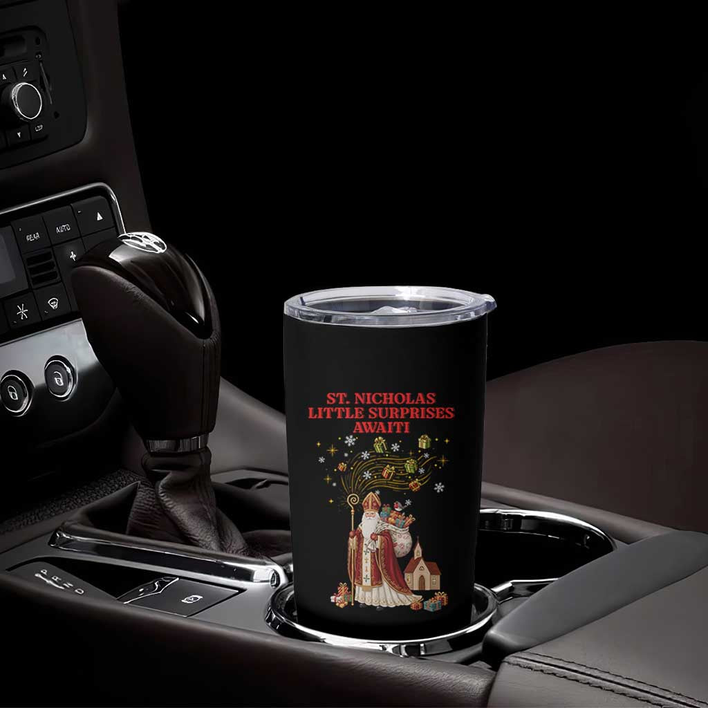Saint Nicholas Santa Claus Christmas Tumbler Cup Little Surprises Awaiti - Wonder Print Shop