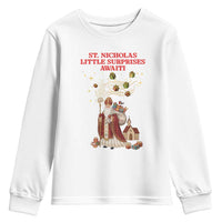 Saint Nicholas Santa Claus Christmas Youth Sweatshirt Little Surprises Awaiti - Wonder Print Shop