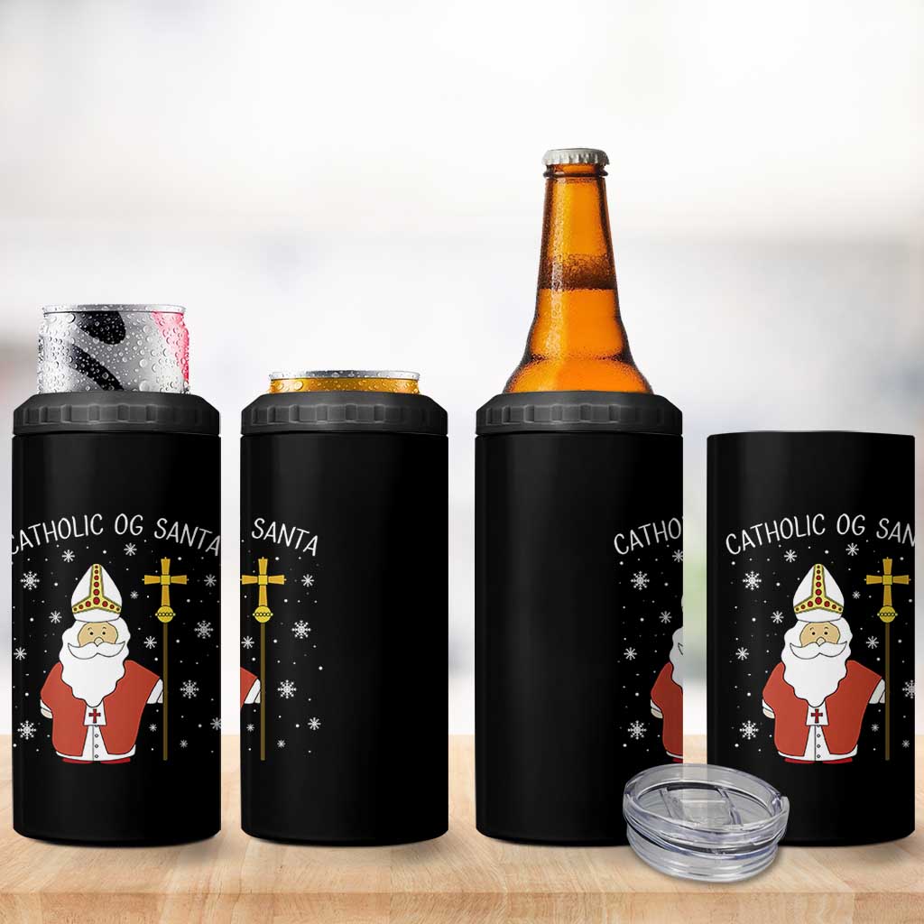 Saint Nicholas Catholic Christmas 4 in 1 Can Cooler Tumbler - Wonder Print Shop