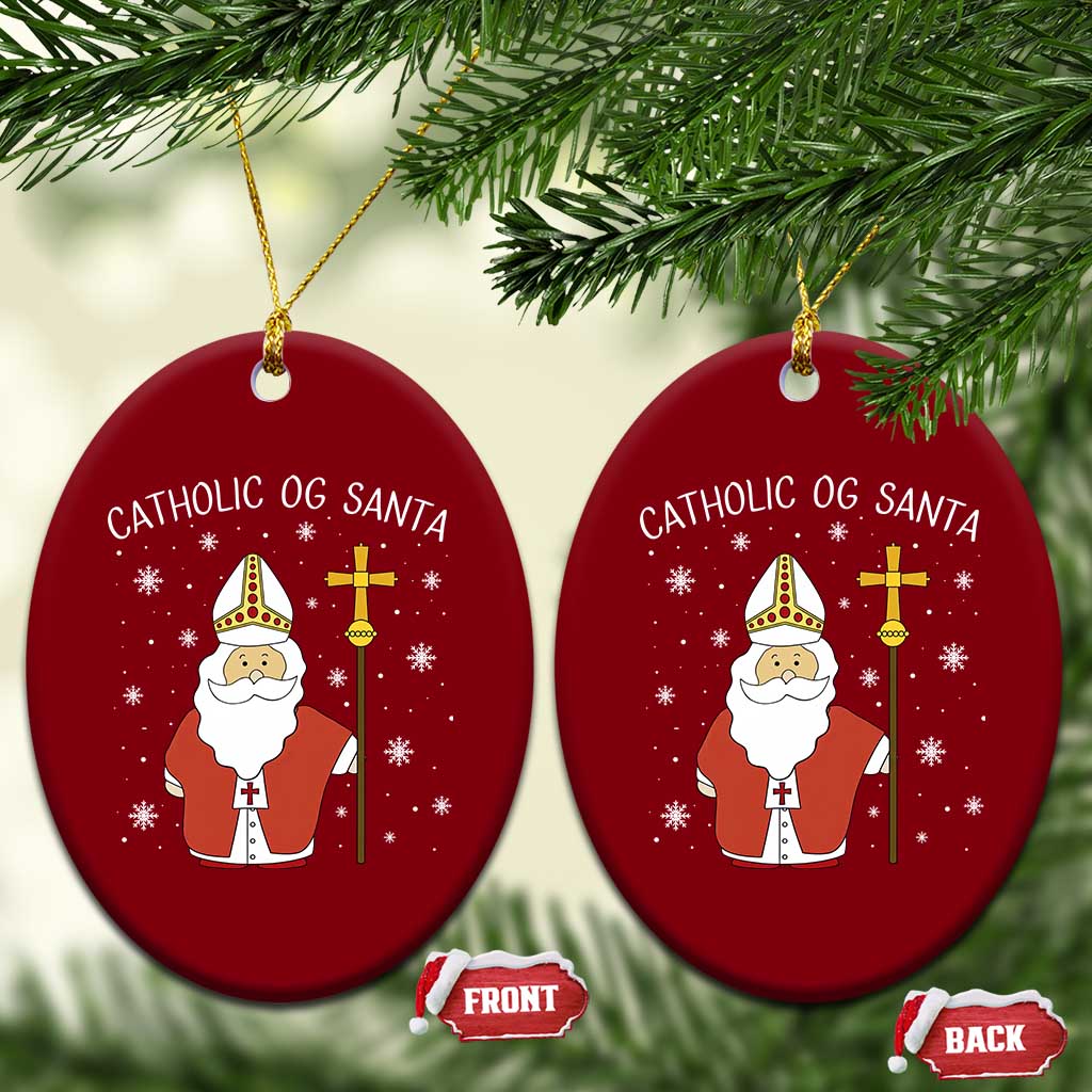 Saint Nicholas Catholic Christmas Ceramic Ornament - Wonder Print Shop
