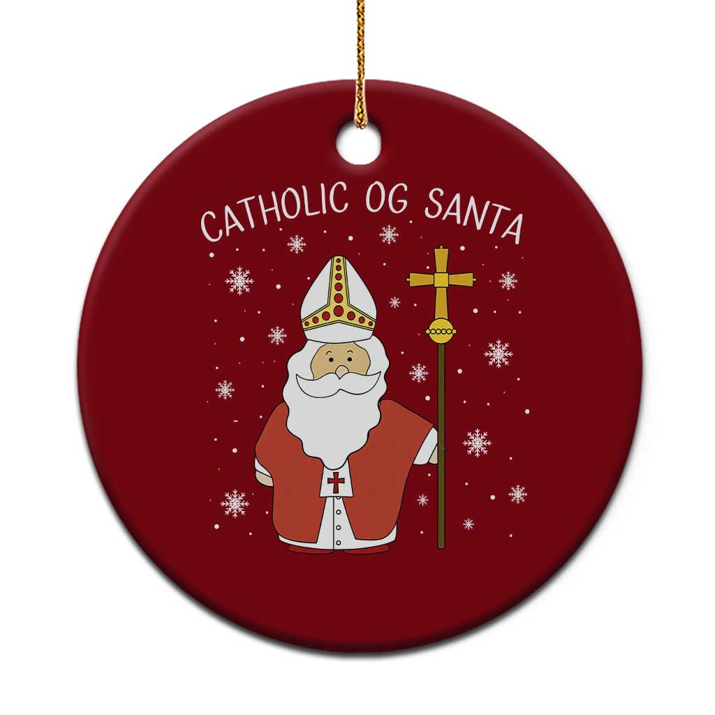 Saint Nicholas Catholic Christmas Ceramic Ornament - Wonder Print Shop