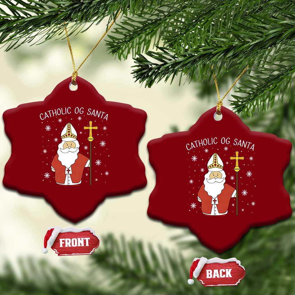 Saint Nicholas Catholic Christmas Ceramic Ornament - Wonder Print Shop