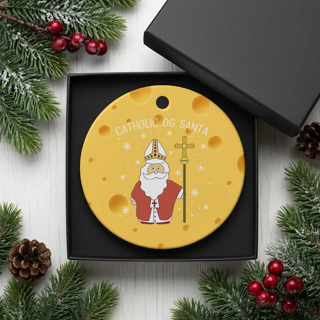 Saint Nicholas Catholic Christmas Ceramic Ornament - Wonder Print Shop