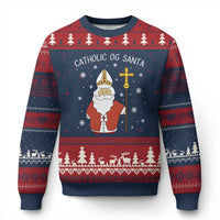 Saint Nicholas Catholic Xmas Ugly Christmas Sweater - Wonder Print Shop