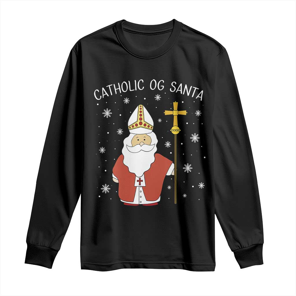 Saint Nicholas Catholic Christmas Long Sleeve Shirt - Wonder Print Shop