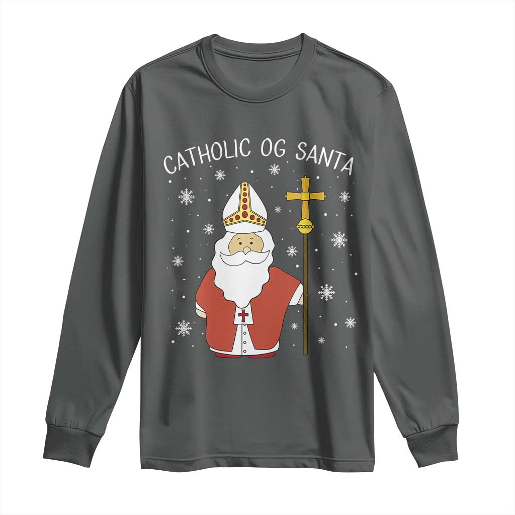 Saint Nicholas Catholic Christmas Long Sleeve Shirt - Wonder Print Shop