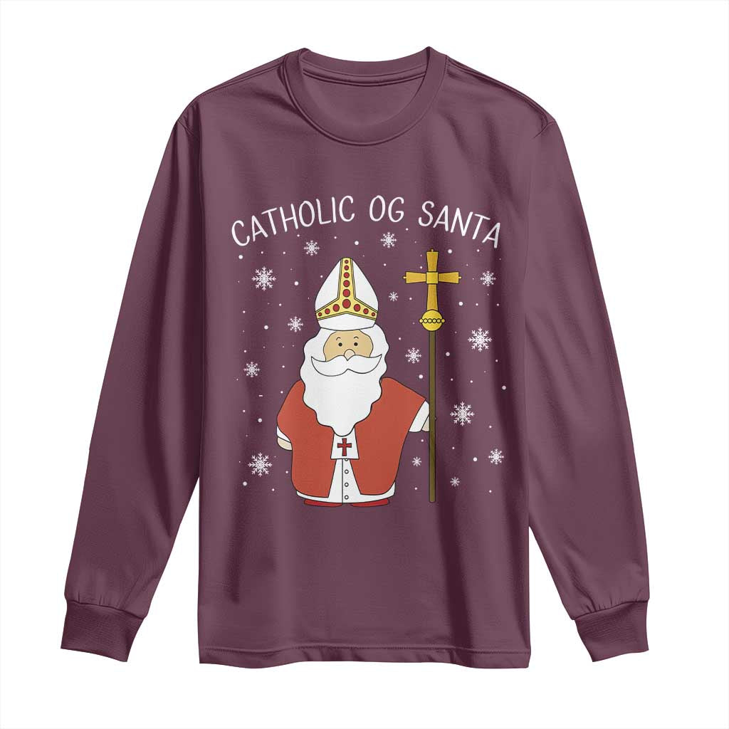 Saint Nicholas Catholic Christmas Long Sleeve Shirt - Wonder Print Shop
