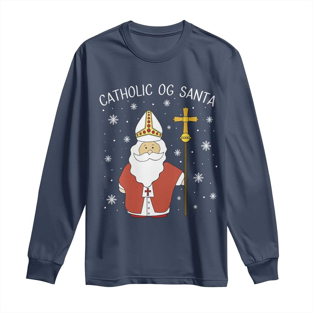 Saint Nicholas Catholic Christmas Long Sleeve Shirt - Wonder Print Shop