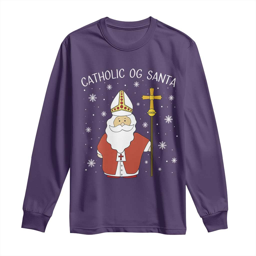 Saint Nicholas Catholic Christmas Long Sleeve Shirt - Wonder Print Shop