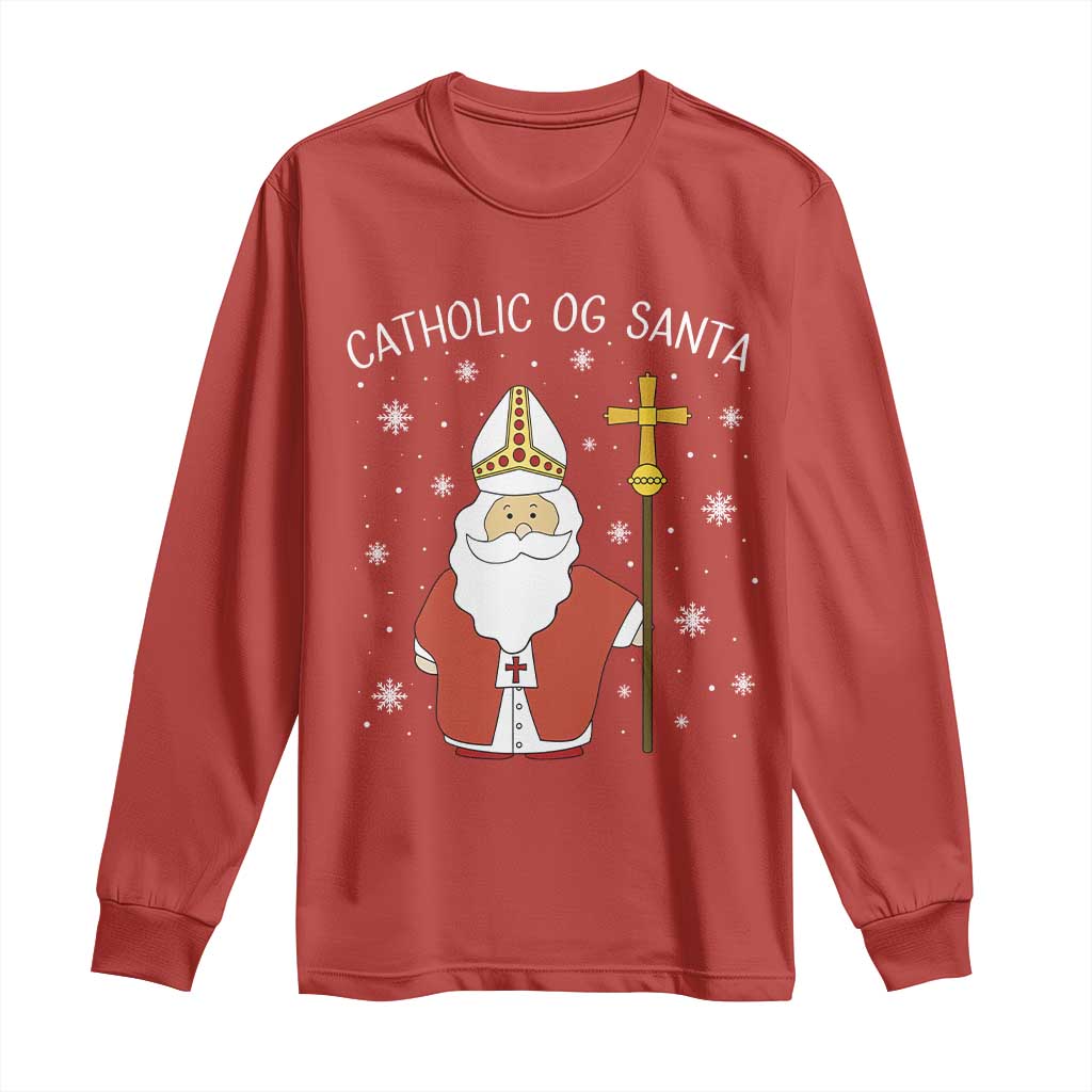 Saint Nicholas Catholic Christmas Long Sleeve Shirt - Wonder Print Shop