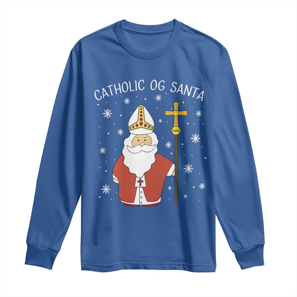 Saint Nicholas Catholic Christmas Long Sleeve Shirt - Wonder Print Shop