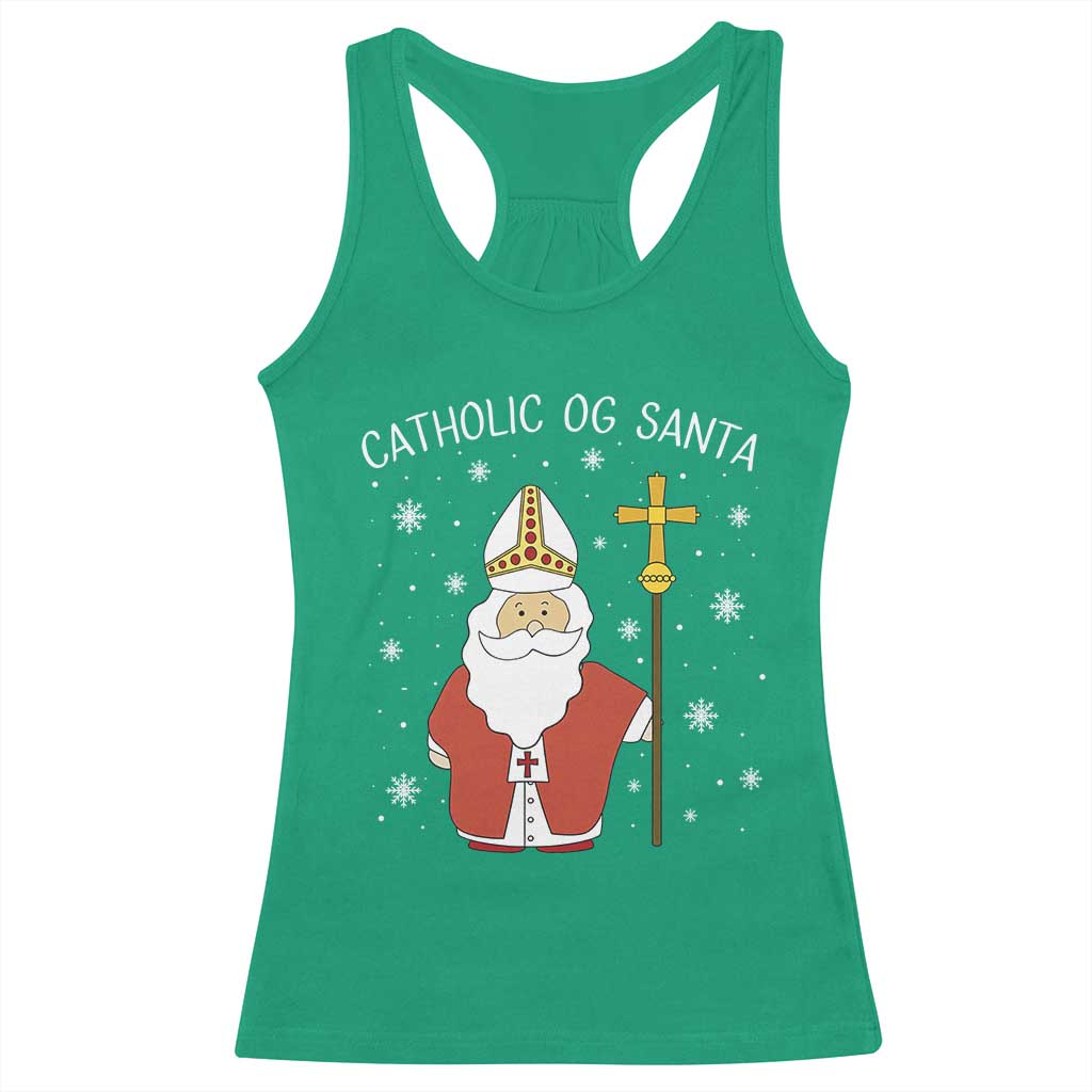 Saint Nicholas Catholic Christmas Racerback Tank Top - Wonder Print Shop