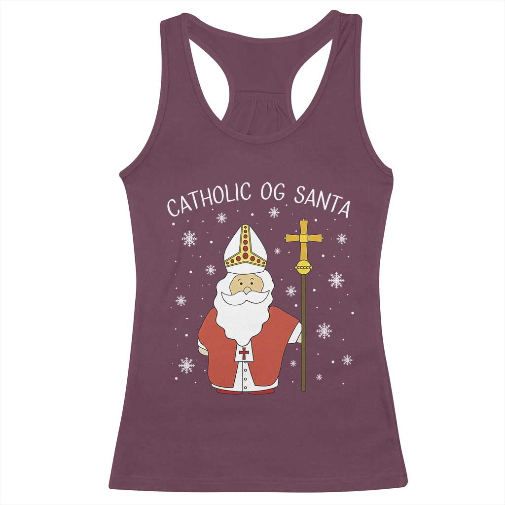 Saint Nicholas Catholic Christmas Racerback Tank Top - Wonder Print Shop