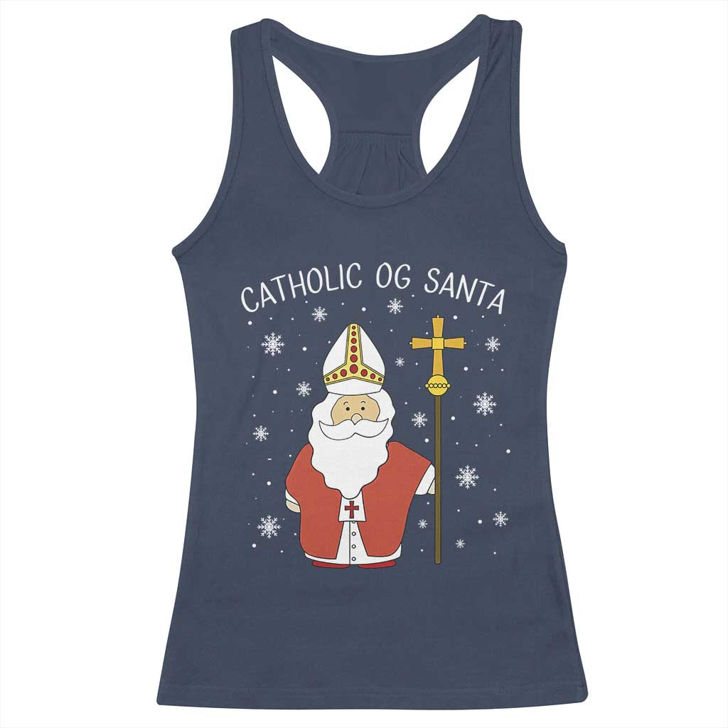 Saint Nicholas Catholic Christmas Racerback Tank Top - Wonder Print Shop