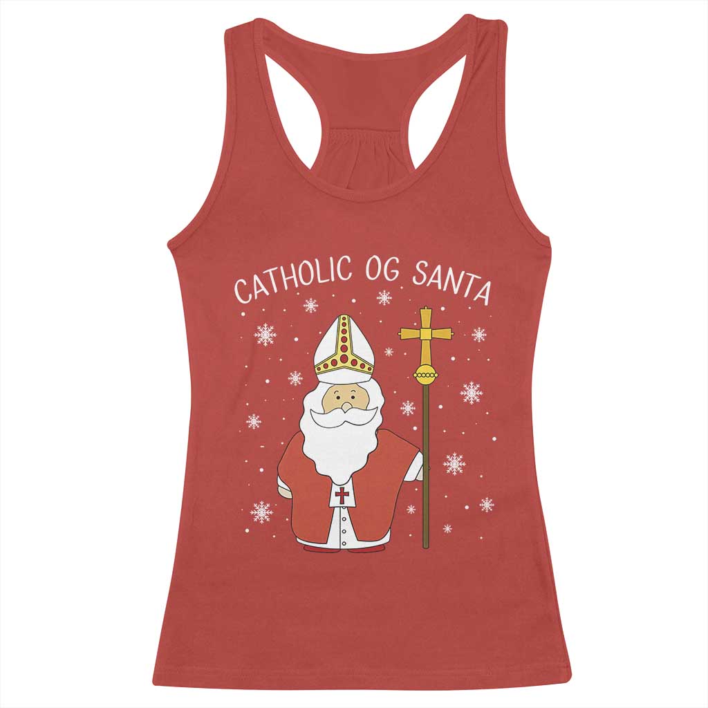 Saint Nicholas Catholic Christmas Racerback Tank Top - Wonder Print Shop